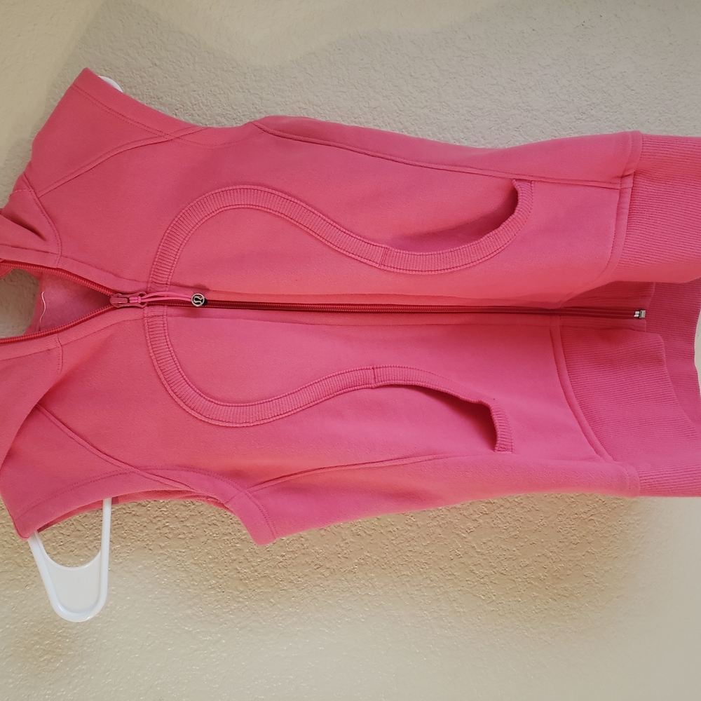 Pink Zip-Up Sleeveless Hoodie